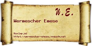 Wermescher Emese névjegykártya
